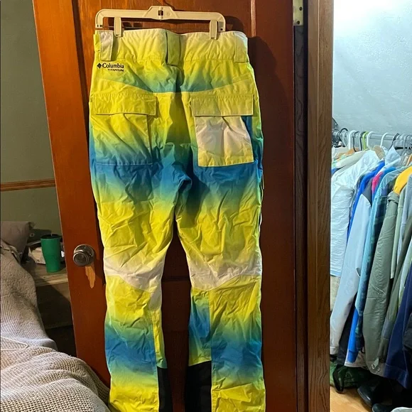 ColumbiaTitanium  ski pants Gradient Blue and Yellow Men's Pants - Picture 3 of 4